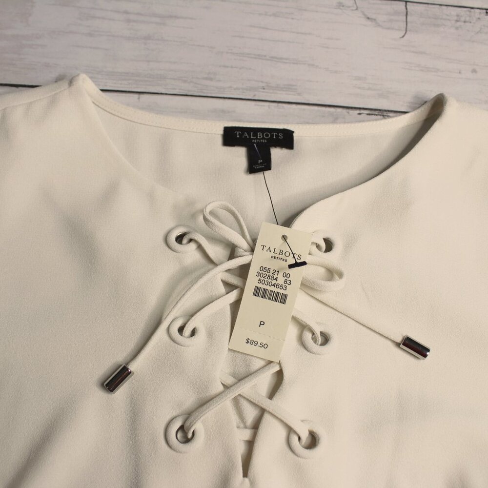 Talbots Petite Women's Vintage Blouse Top Size XS P Scallop - Picture 5 of 6